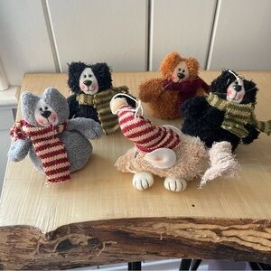 $10 SALE Mini Plush Cat Mouse Christmas Ornaments Winter Decor Stuffed Furbaby